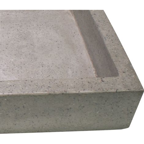 ONDEE ZEN - Vasque rectangle à poser TIMBRE - Gris - 40 x 60 cm - Terrazzo - Sans trop plein