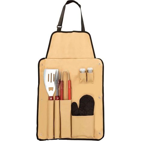 Aktive grillset edelstahlwerkzeuge grau 42x67 cm