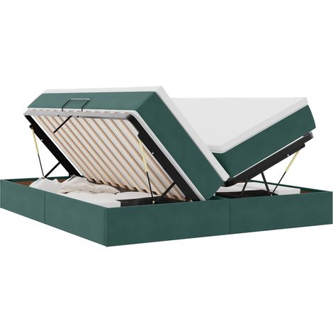 Maison Exclusive - Letto con contenitore e materasso Verde Scuro 180 x 200 cm