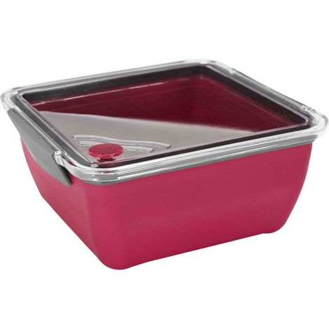 Lunchbox unterteilt mit Gabel rosa 2,6l leicht (1/4)