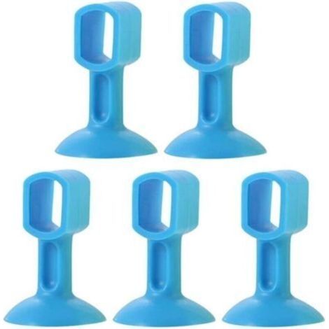 Butée De Porte 5 Pièces Butée De Porte, Protecteur en Silicone Résistant Aux Chocs, Ventouse Butée Murale Salle De Bain Boor Aspiration De Porte Anti-Collision (Couleur: Bleu) (1/5)