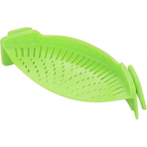 Passoire en silicone alimentaire, compatible avec les casseroles, poêles et autres ustensiles de cuisine. Résistante à la chaleur. Idéale pour égoutter les pâtes, les nouilles et les légumes. (1/5)