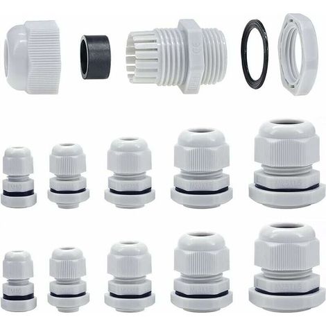 Presse-etoupe - M10 M12 M16 M20 M25 - Etanche Poussiere Eau - Pour Cables 3-15 mm - 40 Pièces (1/5)