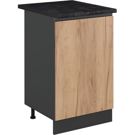 Mobiletto base cucina R-Line, Rovere dorato/Antracite, 50 cm piano di lavoro Antracite, Vicco (1/5)