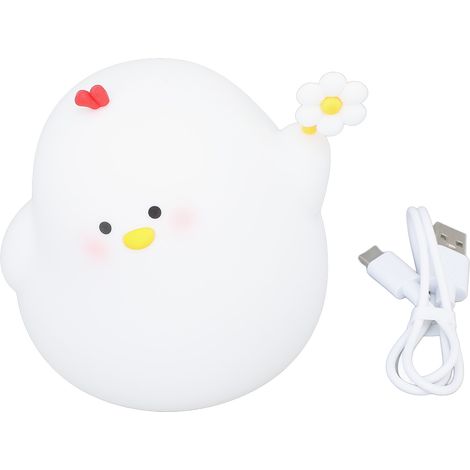 Veilleuse poussin mignonne en Silicone, contrôle du robinet, 5V, blanc chaud, lampe de chevet pour enfants, décoration de Table pour chambre d'enfant, dortoir