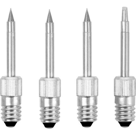 Paquet de 4 accessoires de soudure de rechange pour pointes à souder USB 8 W, pointes à souder portables pour les travaux de réparation (pointe ronde E10-B3 + pointe en fer à cheval E10-C1) (1/4)