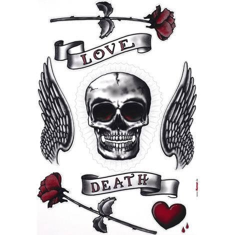 Komar Wandaufkleber - Calavera - 70 x 50 cm - selbstklebender Wandsticker - Modern (1/2)