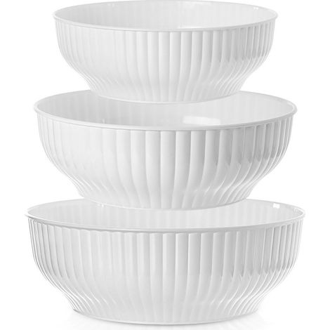 Bol de cuisine en plastique blanc 2,5/4/5 l 3 pièces.