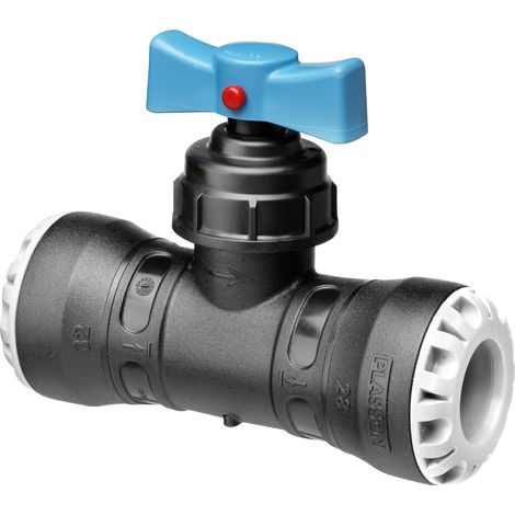 Vanne encliquetable réduite tube PE Ø25 - Ø20 - Série 1 - Plasson