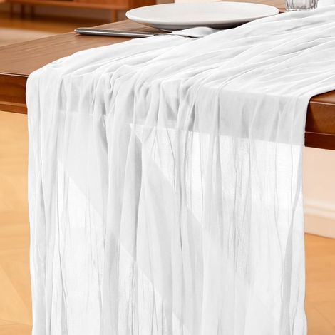 1 Chemin De Table,Gaze 300x90cm,Style Bohème,Décoration,Mariage Fête Noël