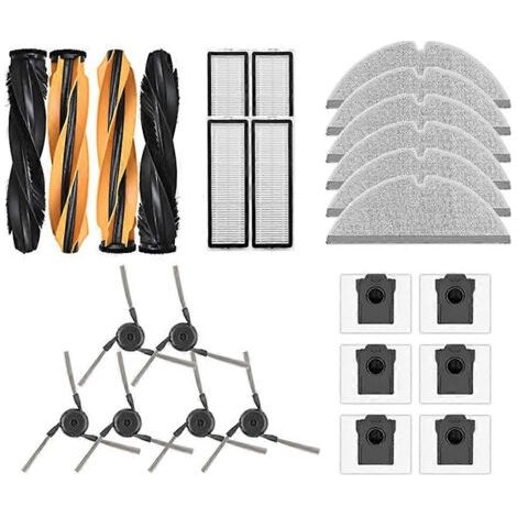Pièces détachées pour aspirateur Dreame D20 Pro Plus / Dreame D20 Pro : brosse principale, chiffon de nettoyage, filtre HEPA et accessoires.