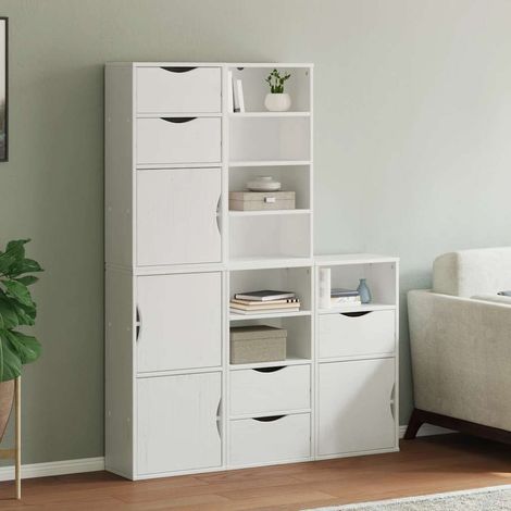 Armarios auxiliares 5 uds "ODDA" blanco 40x24x79 cm madera pino vidaXL (1/5)