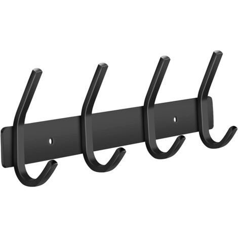 Wandgarderobe, Kleiderhaken aus Edelstahl für Schlafzimmer, Badezimmer, Küche (4 Haken, Schwarz) (1/5)