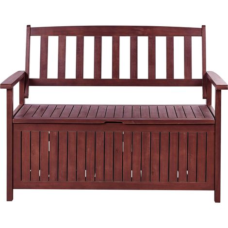 Banc de Jardin avec Rangement 120 cm en Bois d'Acacia Acajou Style Rustique (1/5)