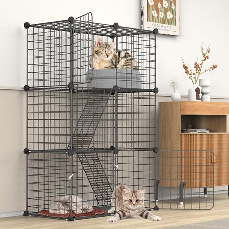 Cage pour Chat à 3 étages avec 3 Portes Et 2 éChelles (1/5)