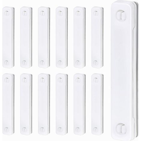 12PCS Aimants Fixation pour Moustiquaires, Support Magnétique pour Moustiquaire, Rideaux - Sans Perçage - Blanc