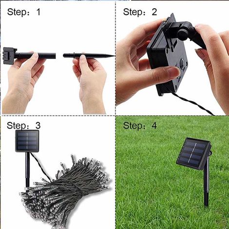 22 m lange, wasserdichte Solar-Lichterkette mit 200 LEDs für den Außenbereich, ideal für Garten, Feiertage und Weihnachten (1/5)