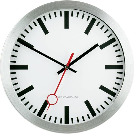 [GEBRAUCHT] B-Ware Eurotime 59002 07 Funk Wanduhr Funkwanduhr Wand Uhr Wanduhr Uhr Deko 30cm Silber