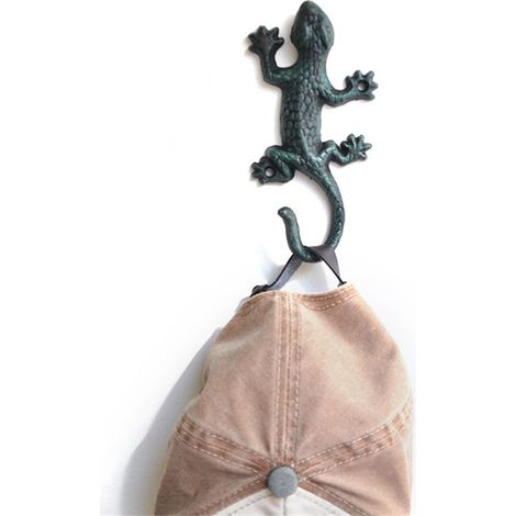 Porte-serviettes mural fer lézard, crochet manteau chapeau flexible, décoration maison, patère design original