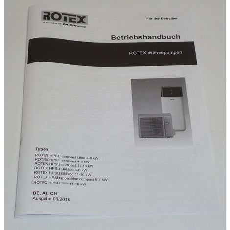 Betriebshandbuch für HPSU compact für DAIKIN R ECH2O V4 bis 2017 - 5018043 von Daikin