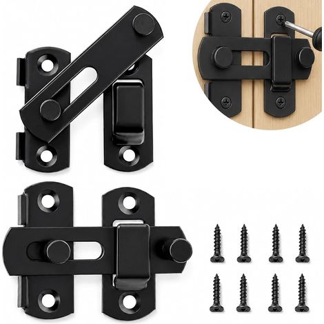 2 PCS Verrou Porte Interieure Loquet Porte, Fermeture Porte en Acier Inoxydable, Targette de Porte, Bloc Porte Sécurisé, Serrure Porte pour Fenêtre, Placard, Jardin et Verrou Porte Coulissante (1/5)
