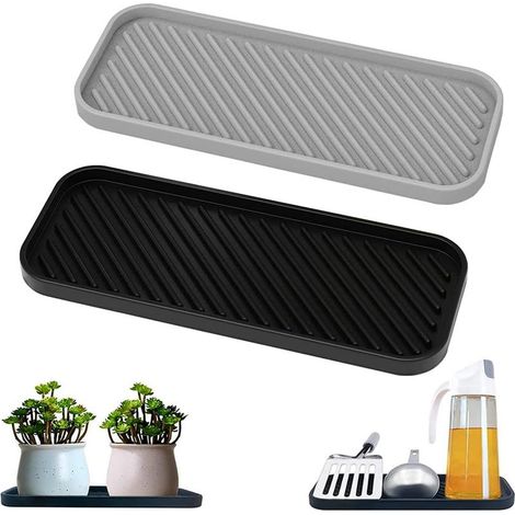 2 Pièces Porte Eponge Silicone Support D'évier de Cuisine en Silicone Organisateur D'évier en Silicone Tapis d'Égouttement en Silicone pour Rangement éponges, Produit Vaisselle, Vaisselle, Savon (1/5)