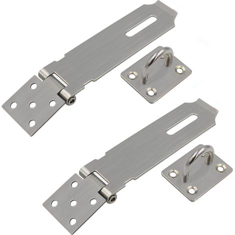 Verrou de sécurité en acier inoxydable, cadenas robuste pour porte, fenêtre, armoire, cage d'animal, accessoire de fixation, 10 cm (1/5)