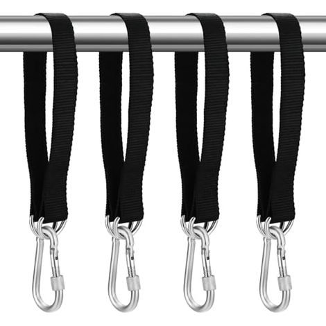 [NUNCA UTILIZADO]Juego de 4 correas para hamaca Tenbrachian de 50 cm x 25 mm para columpio de árbol o jardín, con 4 mosquetones y 4 anillas en D. (1/5)