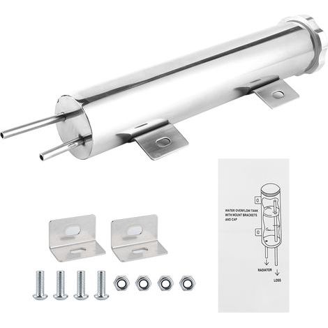 Le réservoir de débordement de 2 x 10 pouces peut le radiateur de liquide de refroidissement en acier inoxydable poli 14 oz adapté au moteur GM. (1/5)