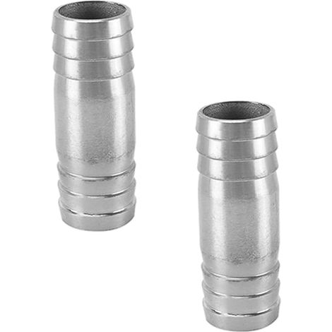 Lot de 2 raccords de tuyau droits de 22 mm en acier inoxydable - Raccord de tuyau à 2 voies