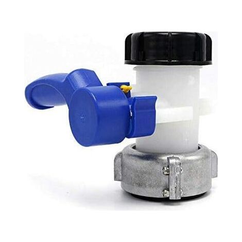 ND50 IBC Water Tank Butterfly Valve with Plastic Float Nut 62mm Replacement S60x6 for 1000 Liter IBC Tank (Plastic 62mm) (1/2)