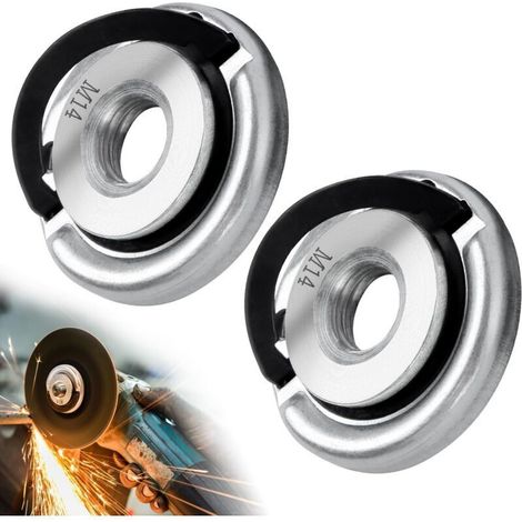 Dado a sgancio rapido M14 per smerigliatrice angolare – 2 pezzi in acciaio inox antiscivolo, 14 mm