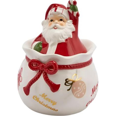 Barattolo in ceramica con Babbo natale decorazione natalizia h 21 cm (1/2)