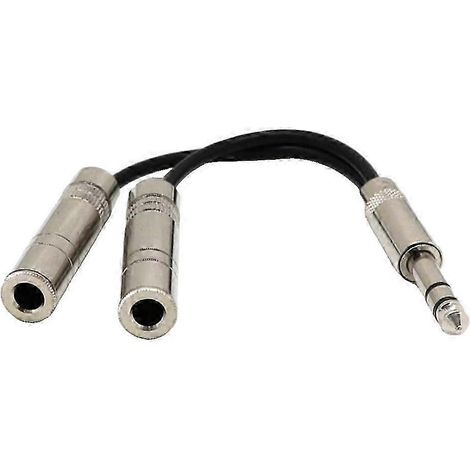Câble répartiteur audio en Y, connecteur mâle stéréo 6,35 mm (1/4") vers double femelle TRS 6,35 mm (1/4"), 25-26 (1/5)