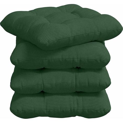 Seat Cushions 4 pcs Dark Green 40 x 40 cm Corduroy Fabric vidaXL