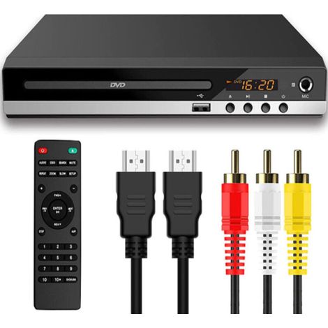 MEOIRUERY Leitor De Dvd Compacto Sem Restrições De Região, Compatibilidade Com Vários Formatos E Saída Hdmi Para Full Hd, Proteção A (1/5)