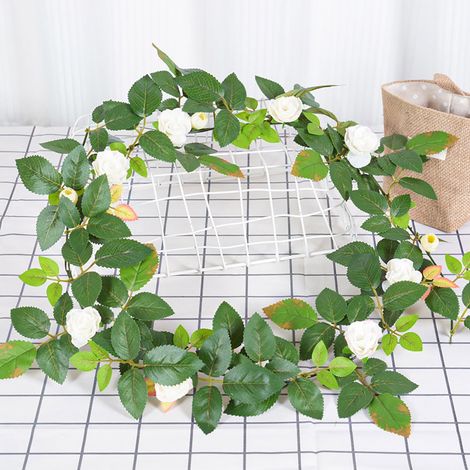 Plante Artificielle - Rosier Simulé - Décoration Suspendue Plafond Salon - 130 cm - Pour Intérieur Bureau Mariage Fête (1/5)