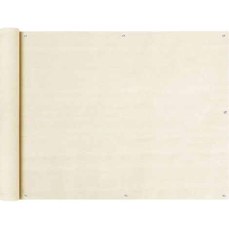 Écran de balcon Crème 90x600 cm PEHD (1/4)