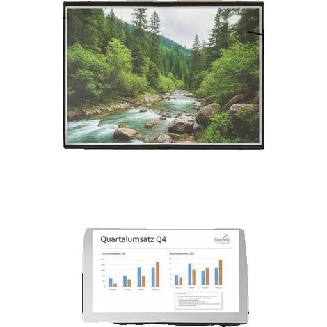 Pantalla de proyección, ángulo de visión de 160 grados, accionamiento manual, color blanco. (1/2)