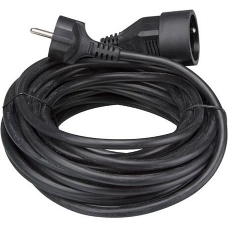 Rallonge électrique 10 m – H05VV-F 3G1.5 – 16 A/230 V – 3500 W – Usage intérieur – PVC noir avec protection enfants (1/5)