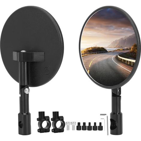 Retro Rétroviseurs Moto, 1 Pair Retroviseur Moto Embout de Guidon, Rétroviseur Accessoire Moto Universel pour Scooter Motos Quad ATV