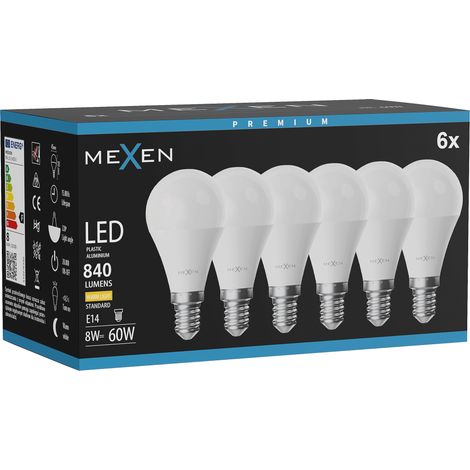 Mexen Nova 6x Ampoule LED E14, G45, 8W, Chaude - 3000K, 840 lm - L101-E14-0830-01x06 (1/3)