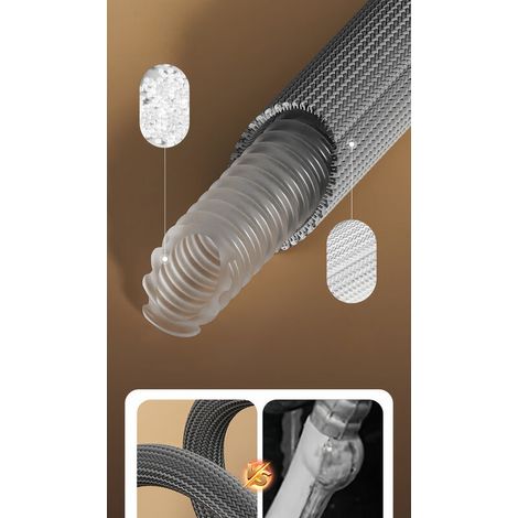Tuyau rallonge universel machine à laver 1,5 m avec raccord écrou 1/2", flexible d’arrivée d’eau 6 couches anti-explosion