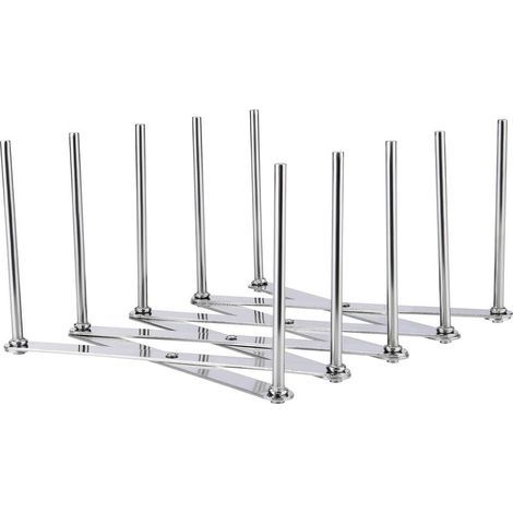 Support de couvercles, porte-assiettes, porte-côtes, en acier inoxydable, support pour couvercle et assiette, support de couvercle réglable avec 4 niches réglables (1/5)