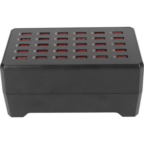150W 30-Port USB-Ladestation, QC 3.0 Schnellladung, intelligente Erkennung, für Zuhause, Büro und Reisen, europäischer Stecker. (1/5)