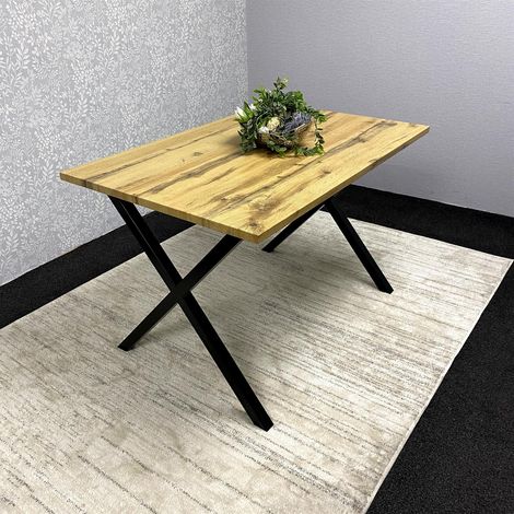 Wooden Dining Table With Metal Legs for Dining, Work, or Study (1/5)