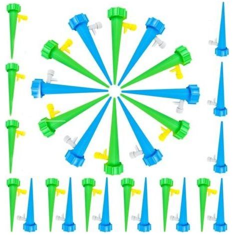 30 pièces bouteilles goutte à goutte, cônes d'arrosage goutte à goutte avec vanne réglable, système d'irrigation automatique des plantes, arrosage automatique des vacances (1/5)