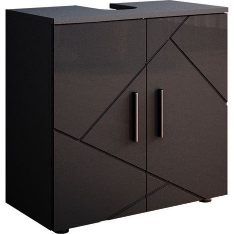 Waschbeckenunterschrank Irma, Anthrazit Hochglanz, 60 x 59 cm, Vicco