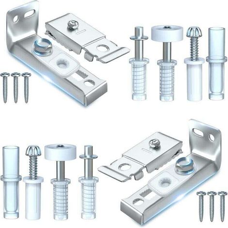 Reparaturset für Falttüren – 2-teiliges Ersatzset für Schiebe-Falttüren von Kleiderschränken, mit oberen und unteren Halterungen, 9,5-mm-Bolzen und Rollen. – Crezuo (1/4)