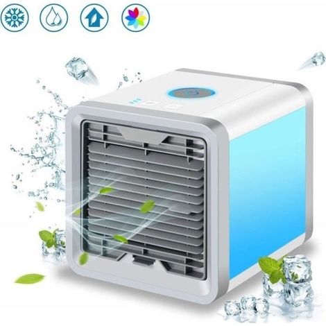 (7 LED-Farben) Tragbare Klimaanlage – 7House – Mini-USB-Ventilator – 3-in-1 – Luftbefeuchter – Luftreiniger (1/4)